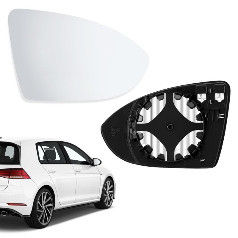 Driver Side Mirror Glass Replacement with Heated Backing Plate for Volkswagen Golf 7 VW Golf MK7 5G0857521 5G0857522
