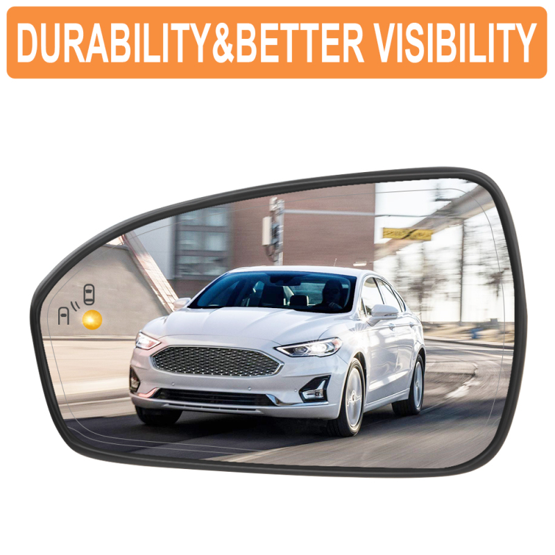 Side Door Heated Mirror Glass Replacement with Blind Spot Detection BLIS for Ford Fusion 2013 2014 2015 2016 2017 2018 2019 2020 2021 DS7Z17K707H DS7Z17K707C