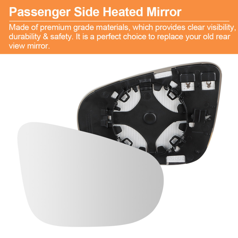 Side Heated Mirror Glass Replacement for 2010 2011 2012 2013 2014 Volkswagen VW MK6 VW Golf GTI 5KD-857-521 5KD-857-522
