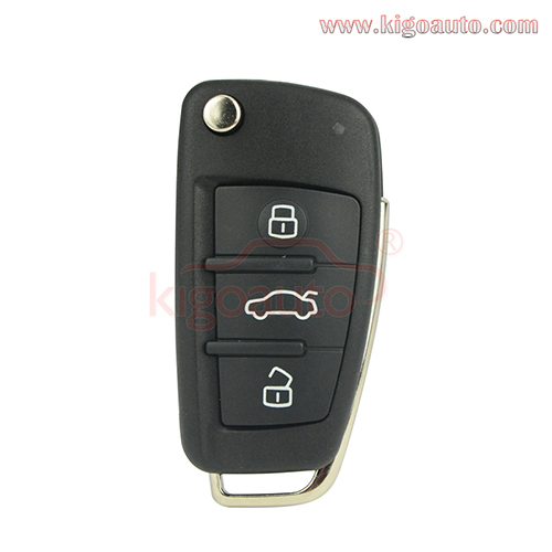 Flip key shell 3 button for Audi A3 A4 A6 A7 TT Q5 Q7 2007 2008 2009 2010 2011 2012