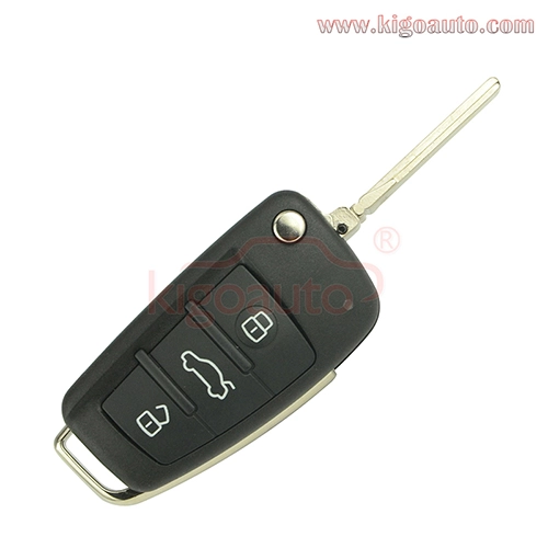 PN 4F0 837 202 M flip remote key 3 button 434Mhz 315Mhz ID8E chip for Audi A6 Q7 2007 2008 2009 2010 4F0837202M