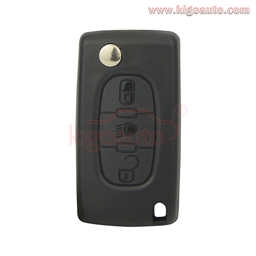 CE0536 Flip remote key 3 button middle light HU83 blade 434Mhz ASK FSK PCF7961 for Peugeot 107 207 307 308 407 607 Citroen C2 C3 C4 C5 C6 C8