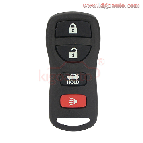 FCC KBRASTU15 Remote fob case 4 button for Nissan Quest Armada Infiniti FX35 FX45 G35 Q45 2002-2010