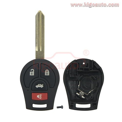 Remote key shell 3 button with panic for Nissan VERSA CUBE JUKE ROGUE SENTRA