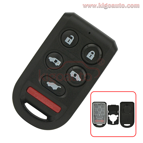 Remote Fob shell case 6 button for Honda Odyssey 2005 - 2010