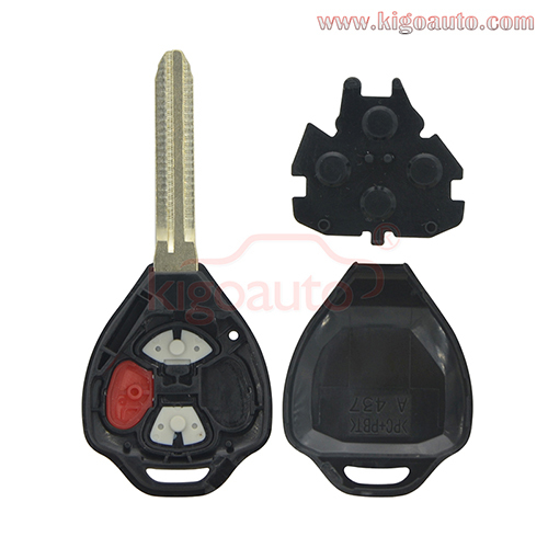 FCC HYQ12BBY Remote key shell 3 button TOY43 for Toyota Yaris Venza RAV4 Matrix Corolla Avalon Camry 2006-2010