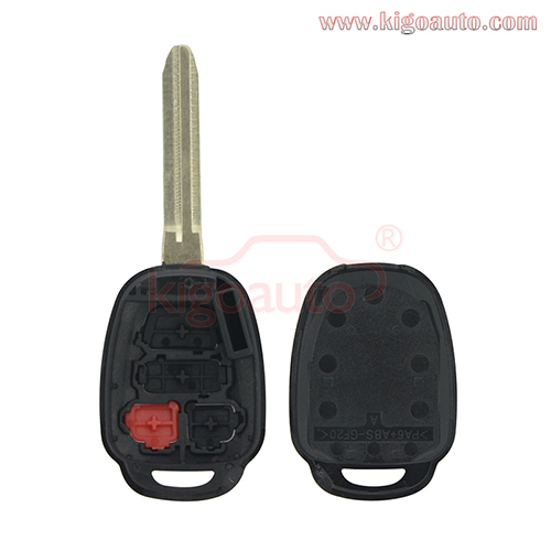 FCC HYQ12BDM Remote key shell 4 button TOY43 for Toyota Camry Corolla