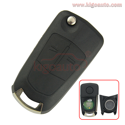 DELPHI G1-AM433TX  93189840 flip remote key 2 button HU100 433Mhz ID46-PCF7941 chip G1-AM433TX for Opel Corsa D 2007 2008 2009 2010 2011 2012