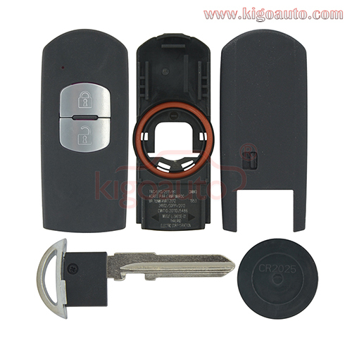 Smart key case 2 button for Mazda  3 CX-5 2015 2016 2017 FCC ID SKE13E-01 remote key fob shell