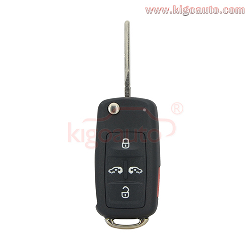 Flip key shell 4 button with panic for VW