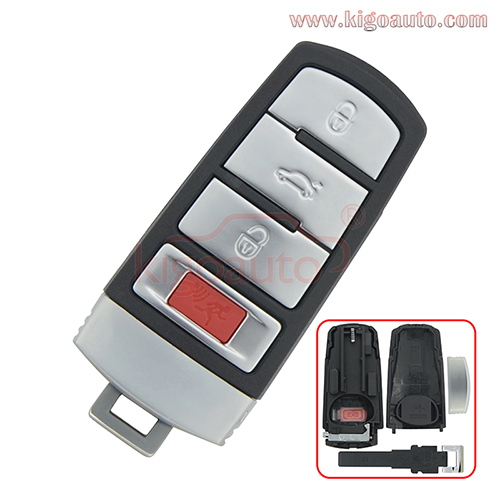 FCC NBG009066T smart key shell 4 button for Volkswagen Passat CC 2010 2011 2012