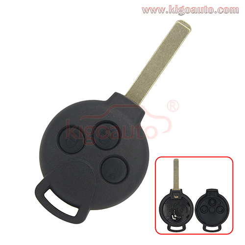 Remote key shell 3 button for Mercedes Benz Smart Fortwo Forfour City Roadster 2006-2014