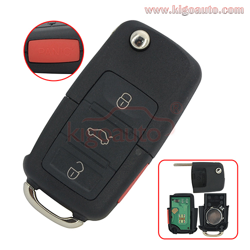 P/N 1J0959753T Remote key 3button with panic HU66 315mHZ for VW Passat Golf Beetle Jetta 1999 2000 200150W 1JO 959 753 T flip key
