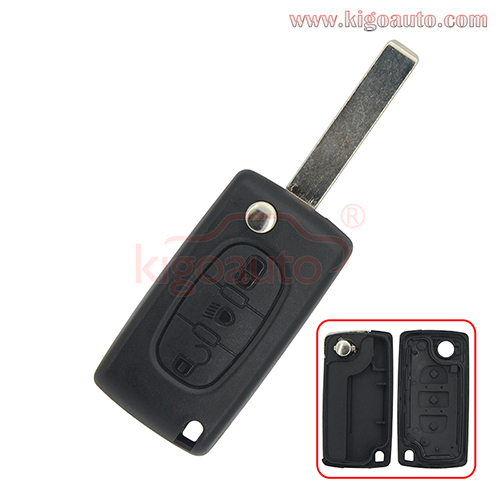 CE0523 flip key shell 3 button middle light VA2/HU83 blade for Peugeot 107 207 307 308 407 607 Citroen C2 C3 C4 C5 C6 C8