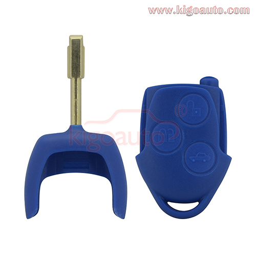 Blue ford remote key shell 3 button FO21 for Ford