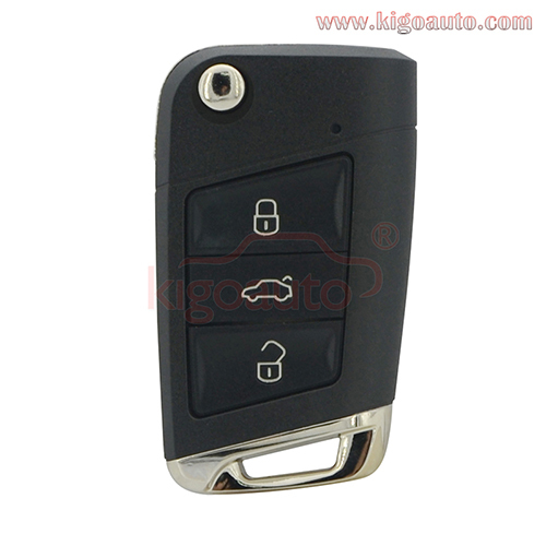 Flip key shell 3 button HU66 blade for VW Golf 7 2013 2014