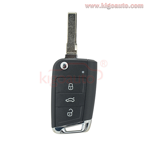 5G0 959 753 AB flip remote key shell 3 button for VW Golf 7 2013 2014