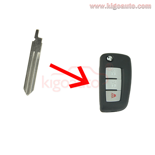 New Uncut Remote Flip Key Blade Blank Replacement For Nissan Rogue 2014 2015