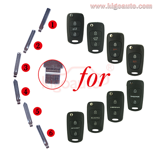 81996-2K000 Flip key blade #4 KK8 for Hyundai Elantra Accent Verna I20 I30 Kia Sportage Soul