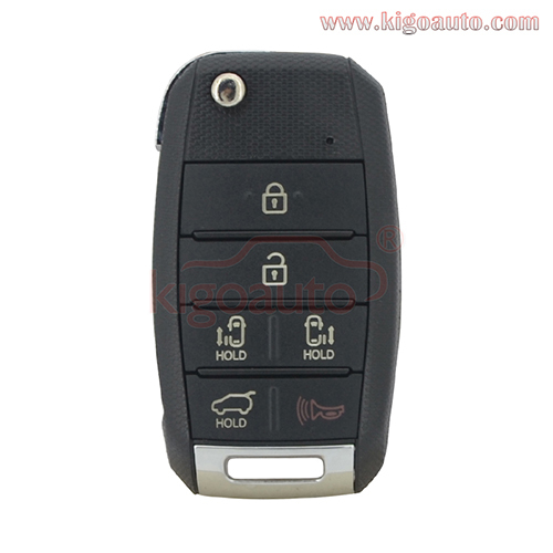 PN 95430-A9300 flip key shell 6 button for 2015-2017 Kia Sedona FCC TQ8-RKE-4F21