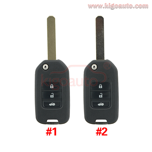Flip remote key shell 3 button for Honda Civic City Jazz HR-V XR-V