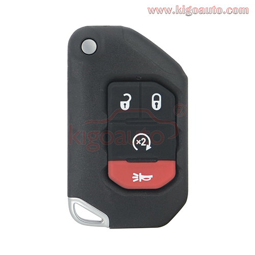 Flip remote key case 3 button with panic for 2018 - 2019 Jeep Wrangler FCC OHT1130261