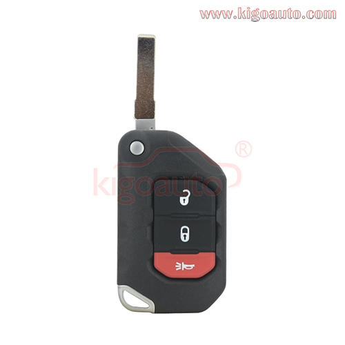 Flip remote key case 2 button with panic for 2018 - 2019 Jeep Wrangler FCC OHT1130261