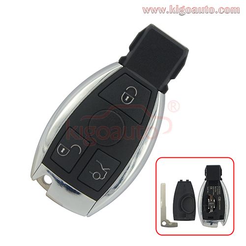 BGA Smart key case 3 button with battery holder for Mercedes Benz E Class S Class C Class Sl Class CL Class 2000 - 2014
