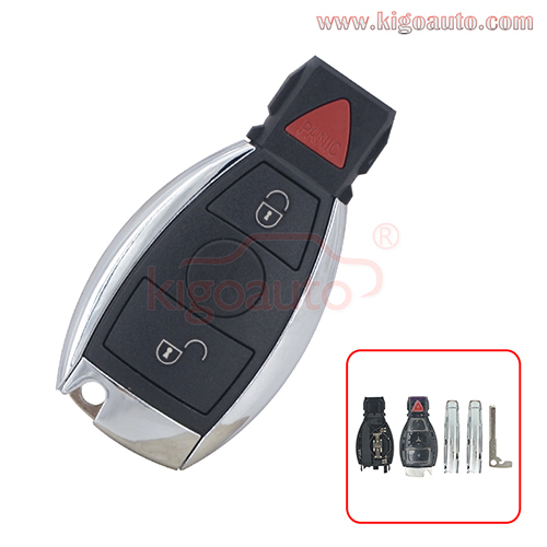 ( with battery holder)Smart Car Key Keyless Blank Shell Case Cover 2 button with panic For Mercedes Benz 2001 2002 2003 2004 2005