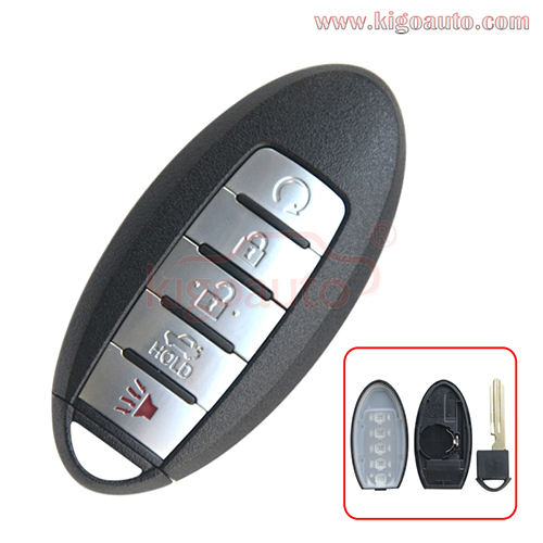 S180144310 smart key case 5 button for Nissan Altima Maxima 2016 2017 2018 FCC KR5S180144014