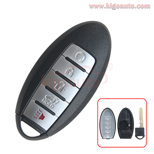 S180144308 Smart key case 5 button for Nissan Murano Pathfinder 2016 2017 2018 FCC KR5S180144014