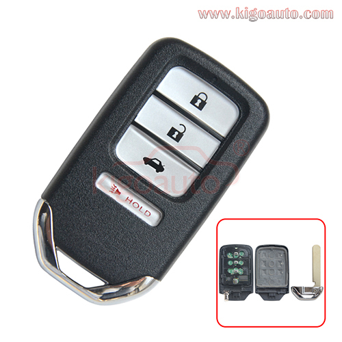 FCC KR5V1X 313.8mhz / KR5V2X 434mhz Smart key 47chip 3 button with panic for Honda Civic 2017-2020 PN 72147-TBA-A01