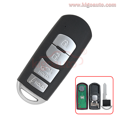 FCC WAZSKE13D01 smart key 4 button 315mhz for Mazda 3 Sedan Mazda 6 Mazda MX-5 Miata 2014 2015 2016 2017 2018 PN GJY9-67-5DY Mitsubishi system