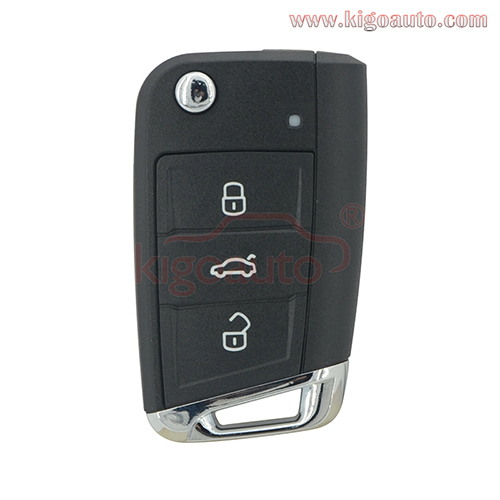 Keyless Flip remote key 3 Buttons 434MHz ID48 Chip Uncut HU66 Blade For VW Volkswagen MQB Golf VII Golf 7 MK7 Skoda Octavia A7