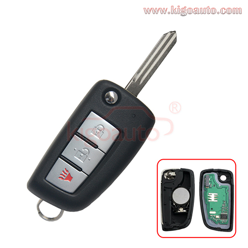 FCC CWTWB1G767 flip remote key 434mhz 4A chip for 2014 - 2018 Nissan Rogue P/N 28268-4CB1A / 28268-4CB1B