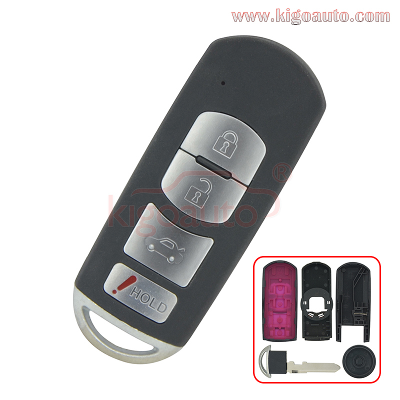 FCC WAZSKE13D01 smart key case 4 button for Mazda 3 6 2014 2015 2016 2017 PN GJY9-67-5RY