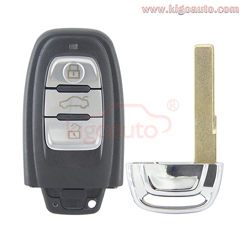 FCC 8T0959754C Smart key case 3 button for Audi A3 A4 A6 A5 A8 Q5 Q7 2009 2010 2011 2012