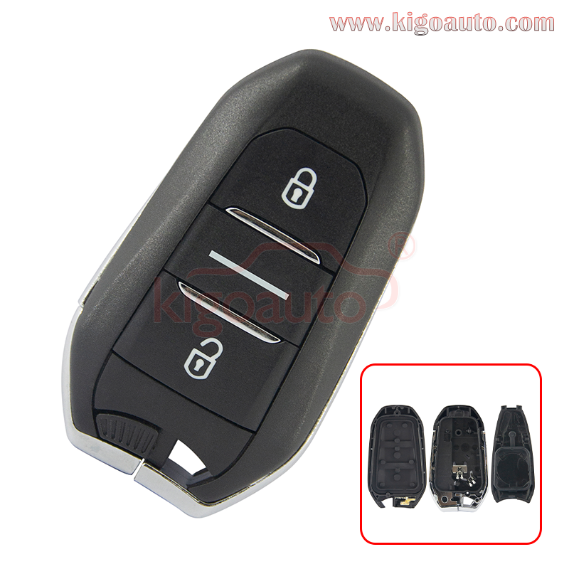 Smart key case 2 button for Peugeot 308 508 3008 5008 Citroen C4 Cactus Picasso