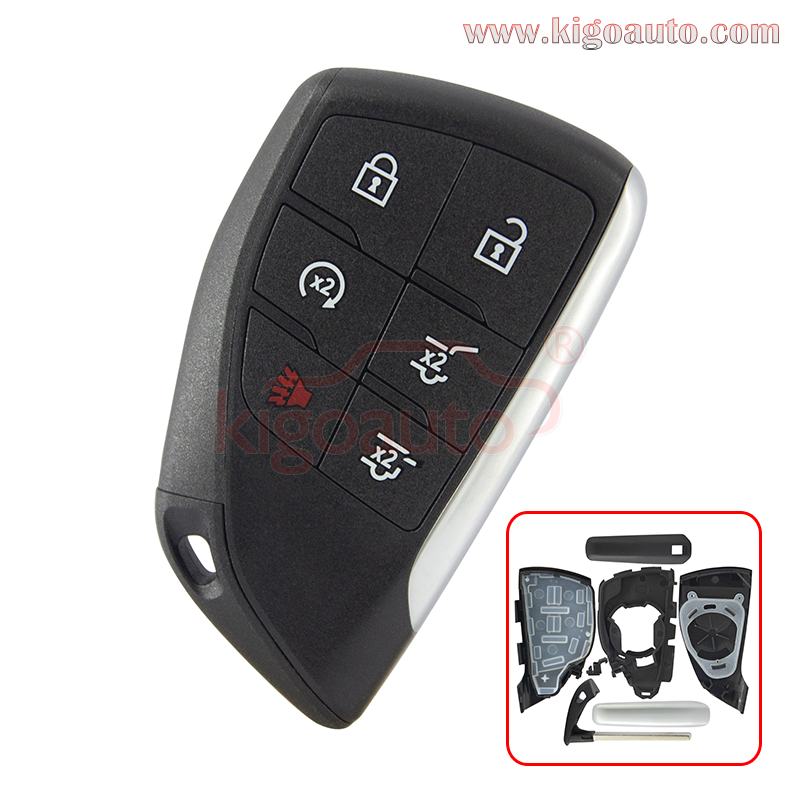 FCC YG0G21TB2 Smart Key case 6 button for 2021 GMC Yukon Chevrolet Tahoe Suburban PN 13541567