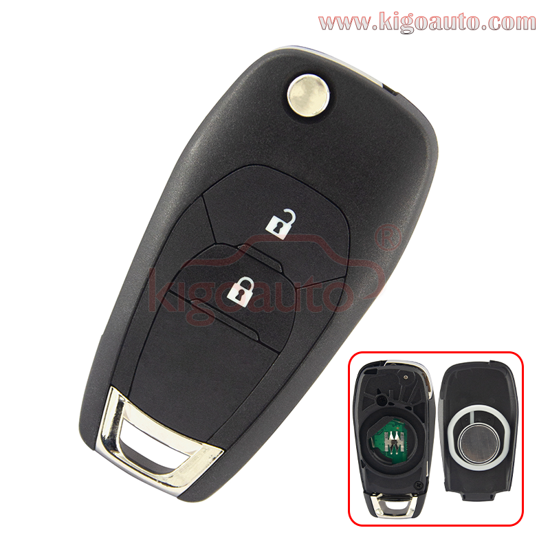Flip remote key 2 button 433Mhz  4A chip for Chevrolet Trax Spark Sonic 2019-2022
