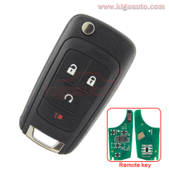 FCC KR55WK50073  Remote Flip Key / Keyless Smart Key 4 Button 315 Mhz / 434Mhz for 2014 Chevrolet Impala OHT01060512