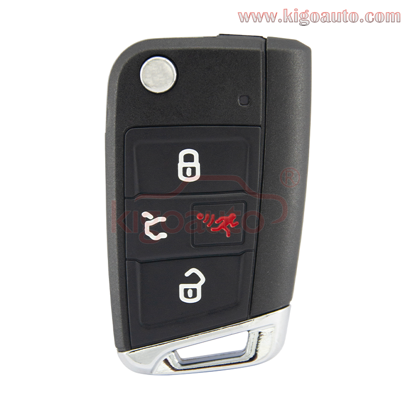 PN 5G0 959 752 BE / FCC NBGFS12P01 Keyless Flip key 4 Button 315MHz MQB 48 Chip HU66 Blade For 2015-2019 VW Volkswagen Golf GTI
