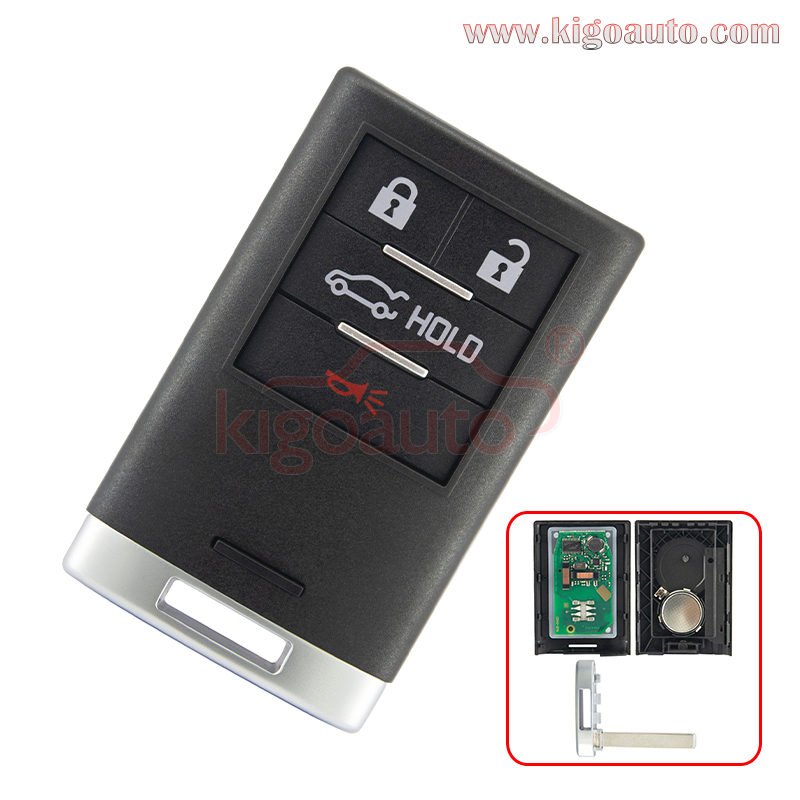 FCC NBG009768T smart key 4 button 315 MHz for 2010-2015 Cadillac SRX ATS XTS PN: 22856929