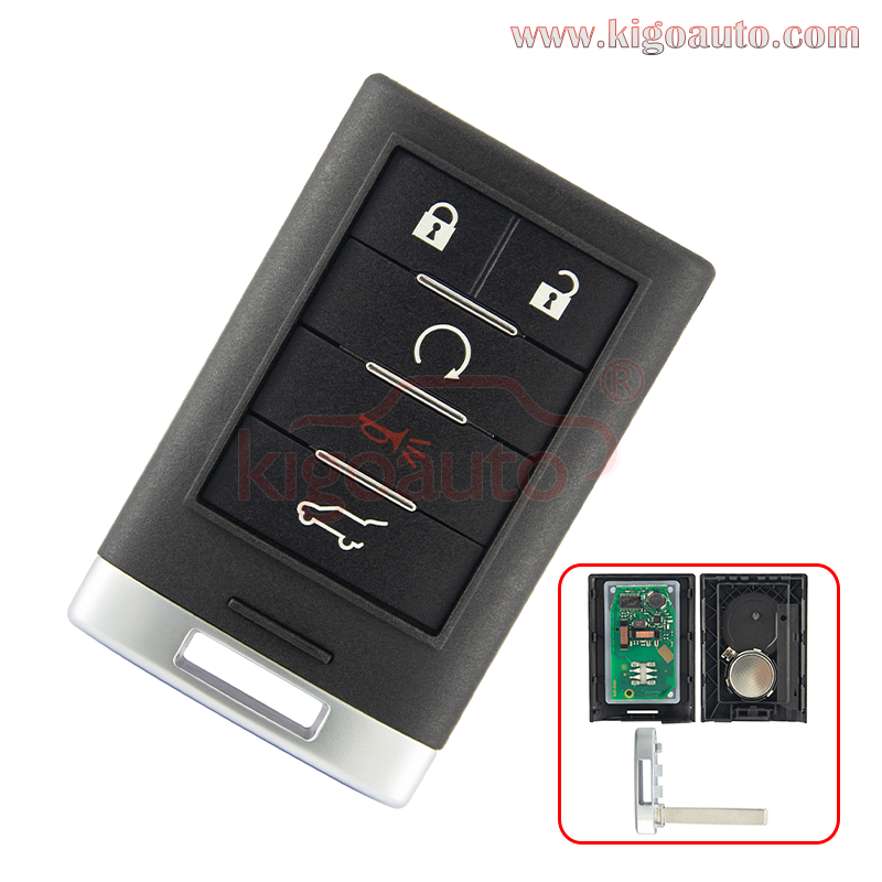 FCC NBG009768T smart key 5 button 315mhz 433mhz for Cadillac SRX ATS 2010-2015 PN 22865375 20984227 13502537
