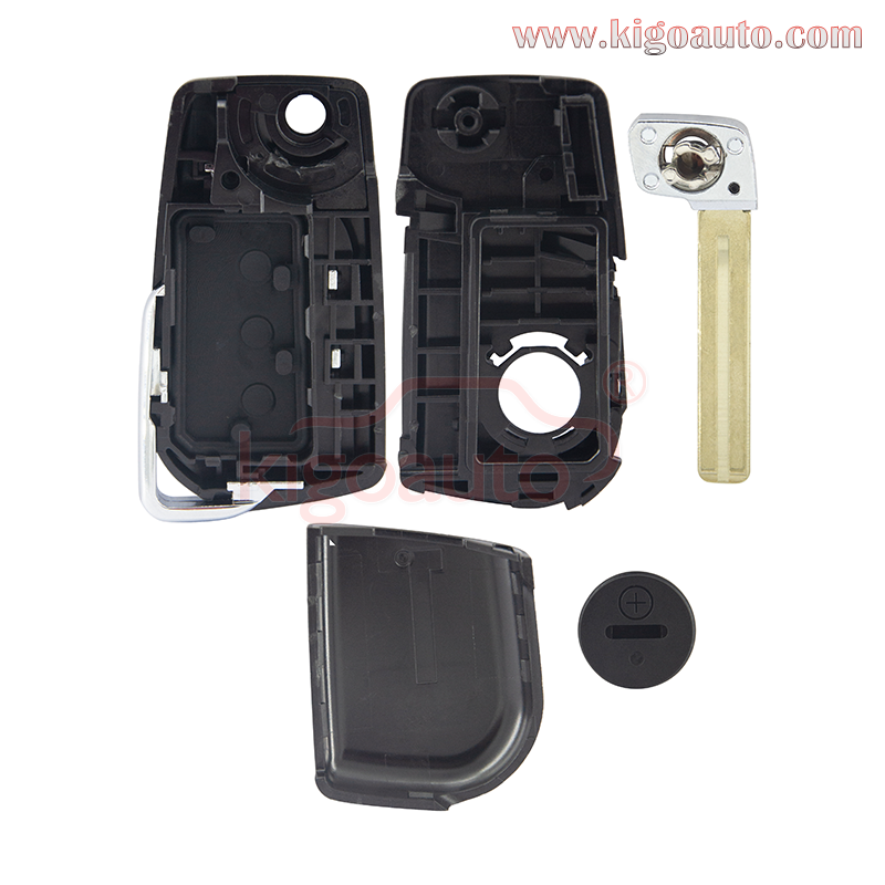 FCC HYQ12BFB Flip remote key shell 3 button VA2 / TOY48 / TOY43 blade for Toyota Corolla Camry