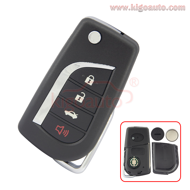 FCC HYQ12BFB / PN 89070-06790 Flip remote key 4 button TOY48 blade 315mhz H chip for Toyota Camry 2018 2019