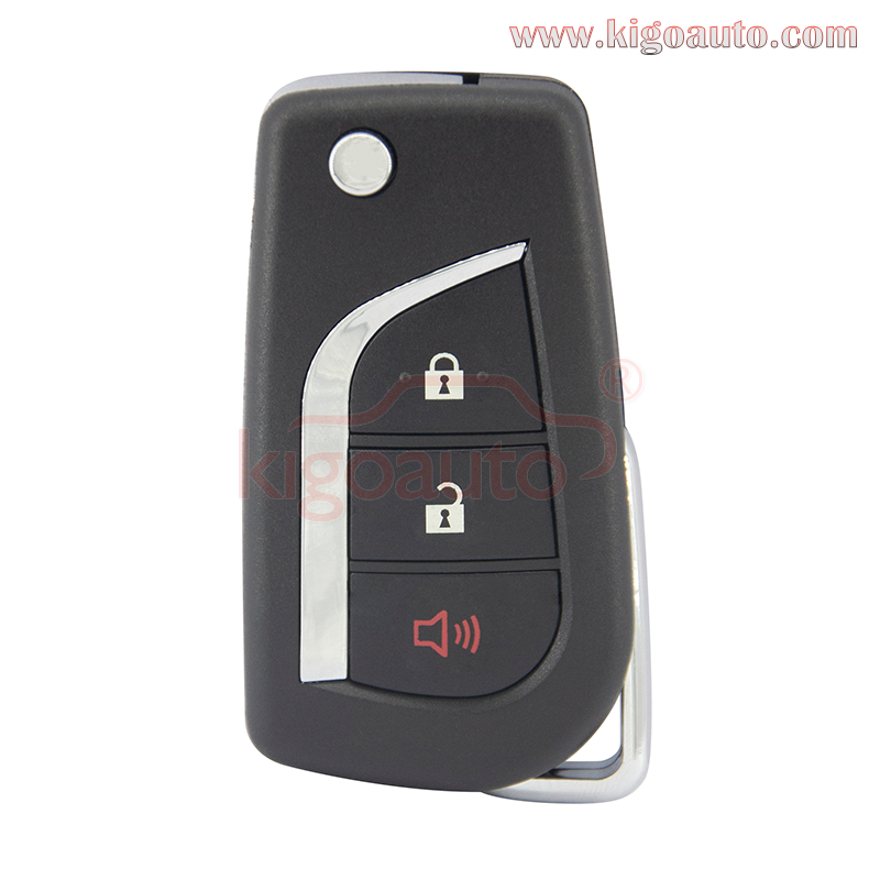 FCC HYQ12BFB Flip remote key shell 3 button VA2 / TOY48 / TOY43 blade for Toyota Corolla Camry