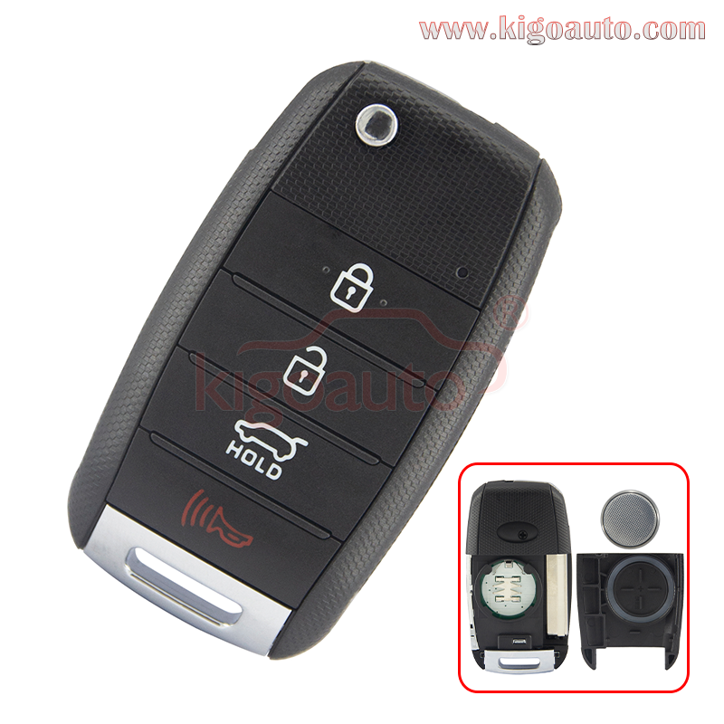 PN: 95430-C5100 Flip remote key 4 button 433Mhz for 2015-2020 Kia Sorento / FCC OSLOKA-910T