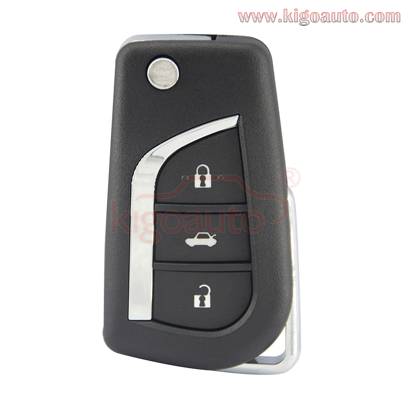 Flip remote key shell 3 button TOY43 / TOY48 / VA2 blade for Toyota Camry