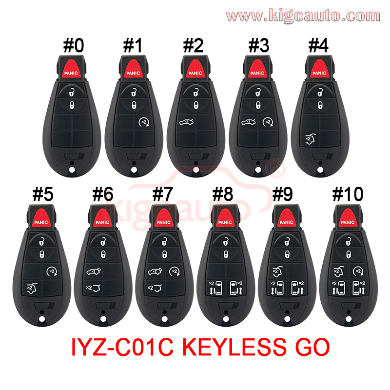 FCC IYZ-C01C fobik key keyless go remote 434Mhz for  2008-2014 Dodge Challenger Charger Chrysler 300